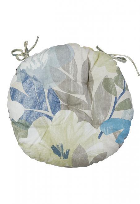 Подушка на стул Прованс Цветы D 40 см Голубой (30954)