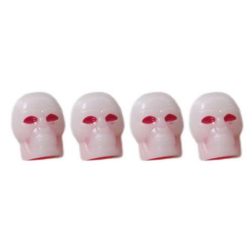 Набір ковпачків на ніпель SUNROZ Caps Skull Череп 4 шт. Neon Red (1733438502)