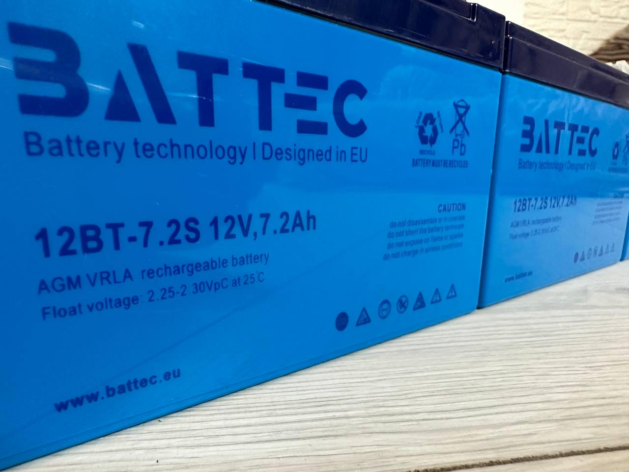 Акумуляторна батарея до ДБЖ AGM BatTec 12 В 7,2 Ач - фото 2