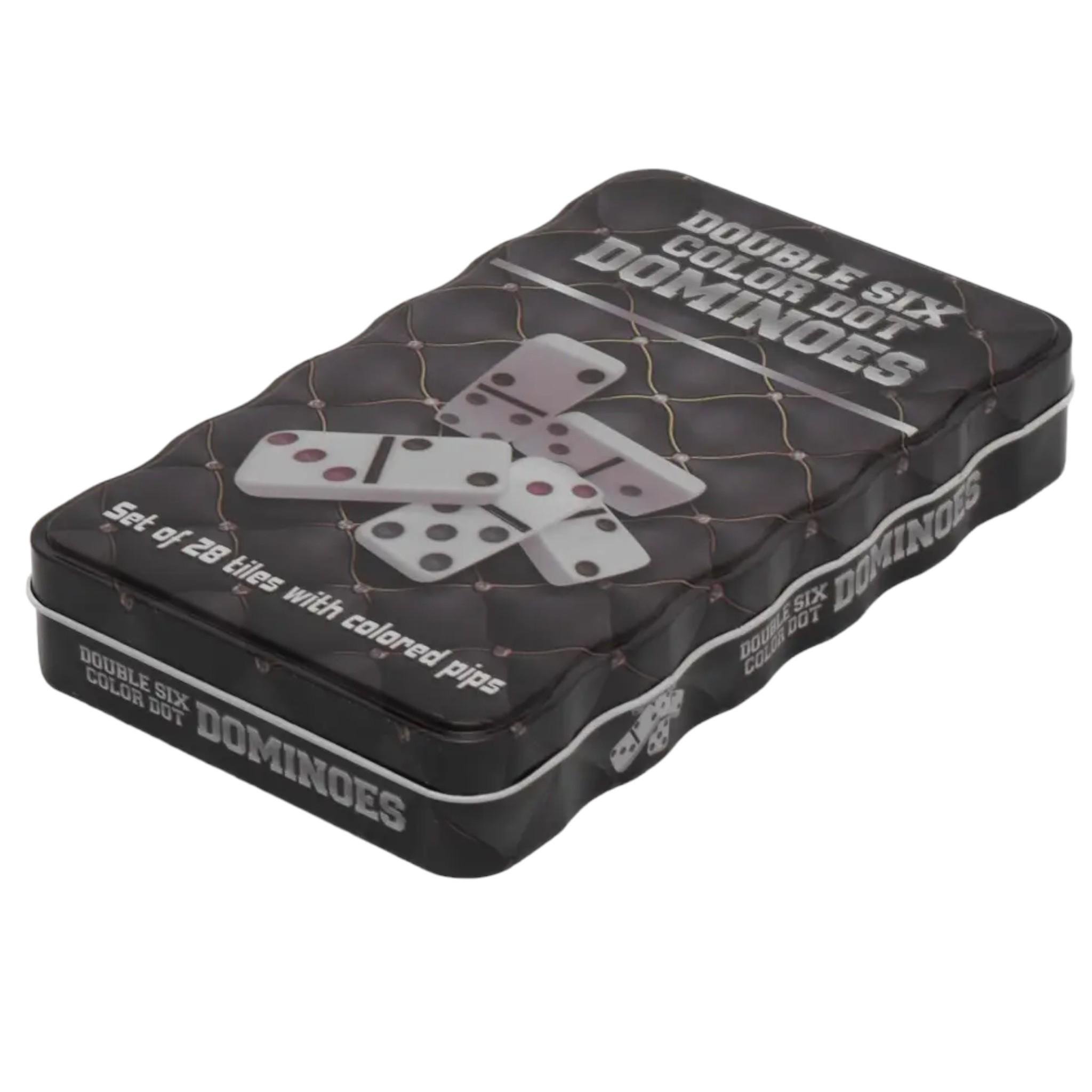 Гра настільна Доміно Dominoes Set 6 color dot Wave у жерстяному боксі (25776280) - фото 2 Гра настільна Доміно Dominoes Set 6 color dot Wave у жерстяному боксі (25776280) - фото 2