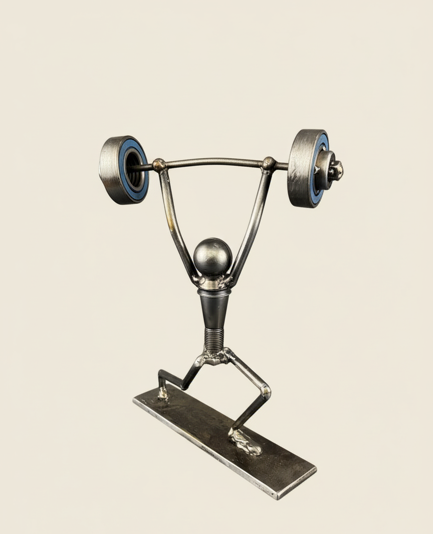 Фигурка тяжелоатлета из металлолома ручной работы (30731871)