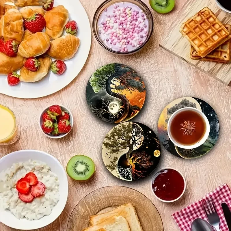 Набор деревянных подставок под чашки Дерево жизни Инь-янь 6 шт. - фото 5 Набор деревянных подставок под чашки Дерево жизни Инь-янь 6 шт. - фото 5