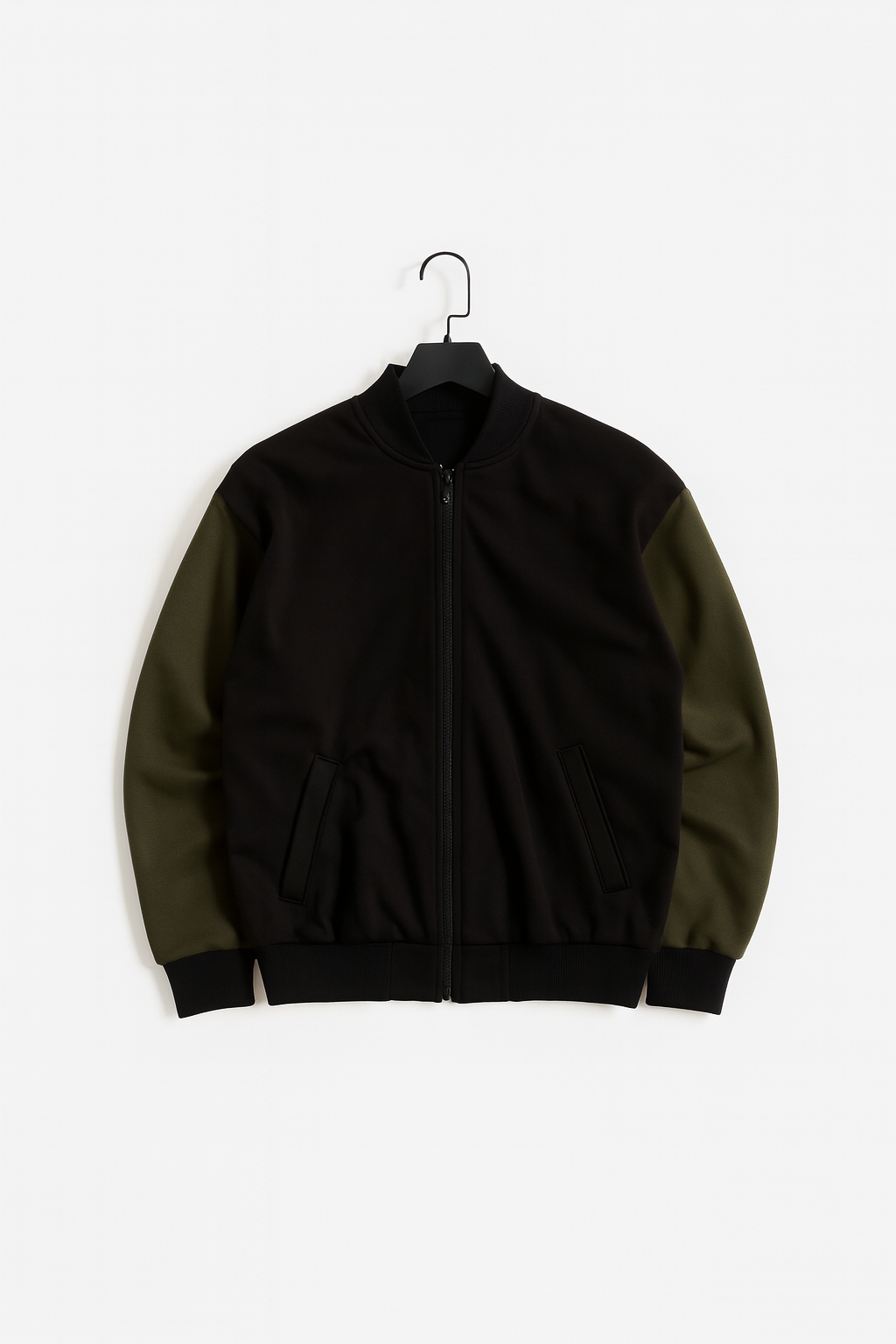 Бомбер чоловічий спортивний L Чорний/Хакі (31434094)