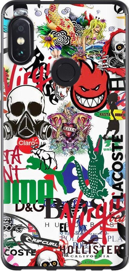 Чехол на Xiaomi Redmi Note 5 Many different logos (4022u-1516-42517)