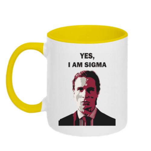 Чашка керамическая двухцветная "Yes, I Am Sigma" 320 мл Бело-желтый (15537565-34-192399)