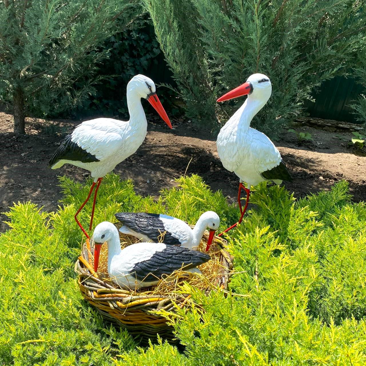 Набір садових фігур Родина лелек №148 - фото 2 Набір садових фігур Родина лелек №148 - фото 2