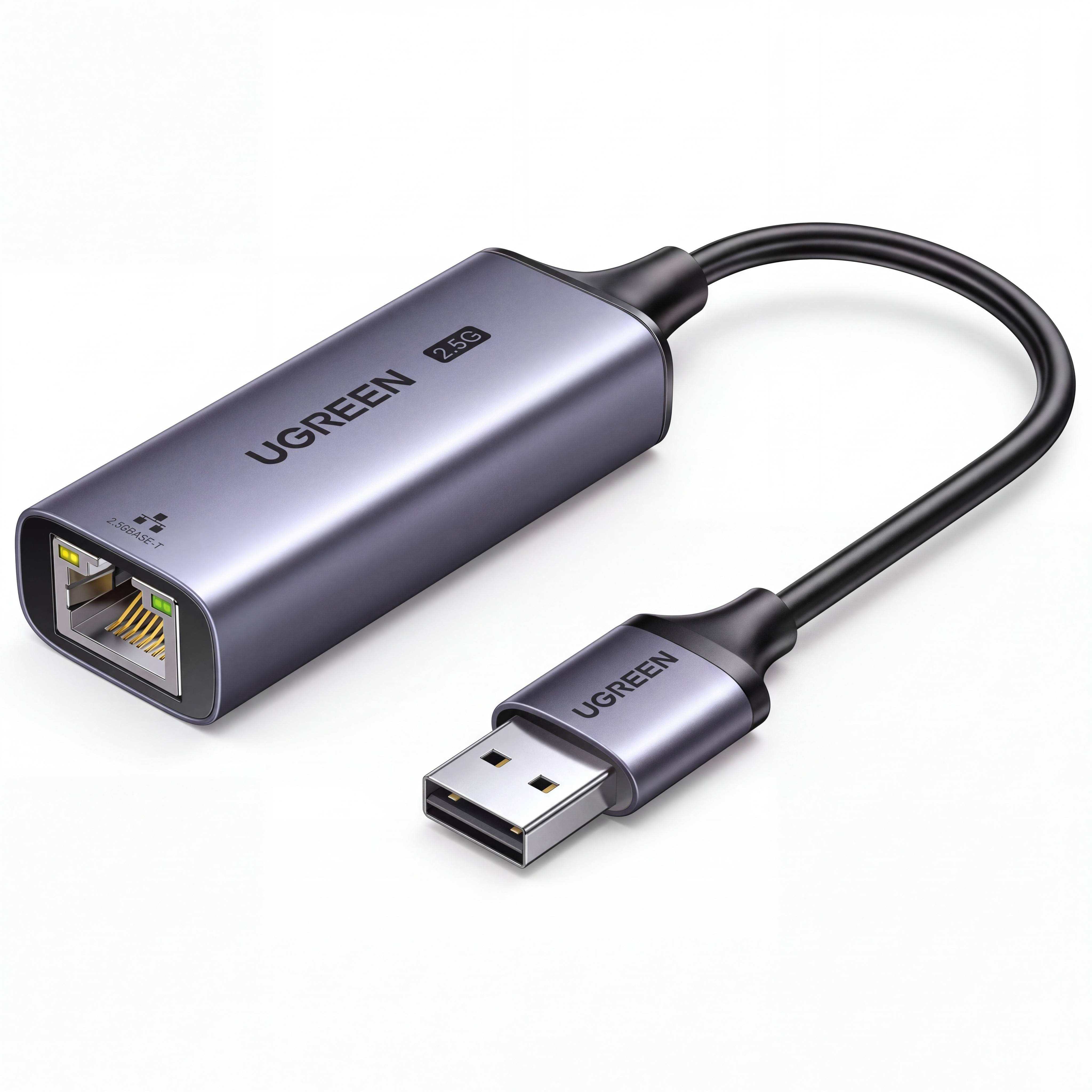 Ethernet-адаптер USB-A UGREEN CM648 USB-A 3.0 на RJ45 до 2,5 Гбит/с для Windows/macOS/Linux для macOS нужен драйвер Wake-on-LAN Серый (25051)