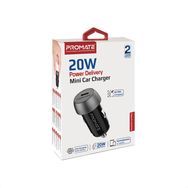 Автомобільний зарядний пристрій Promate PowerDrive-PD20 Вт USB-C Black - фото 7