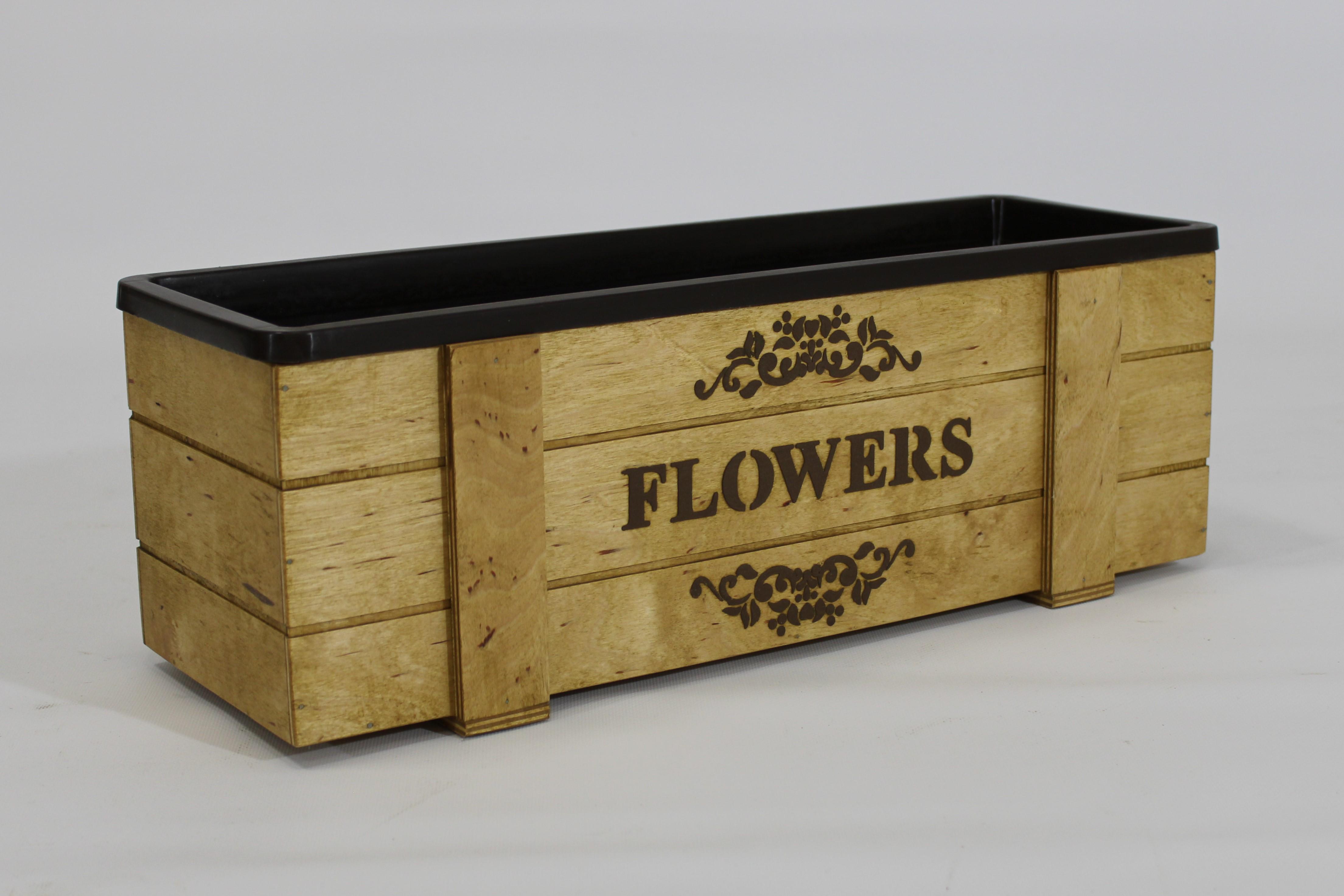 Ящик балконный Древоделя Flowers P2 17x50x18 см (051225)