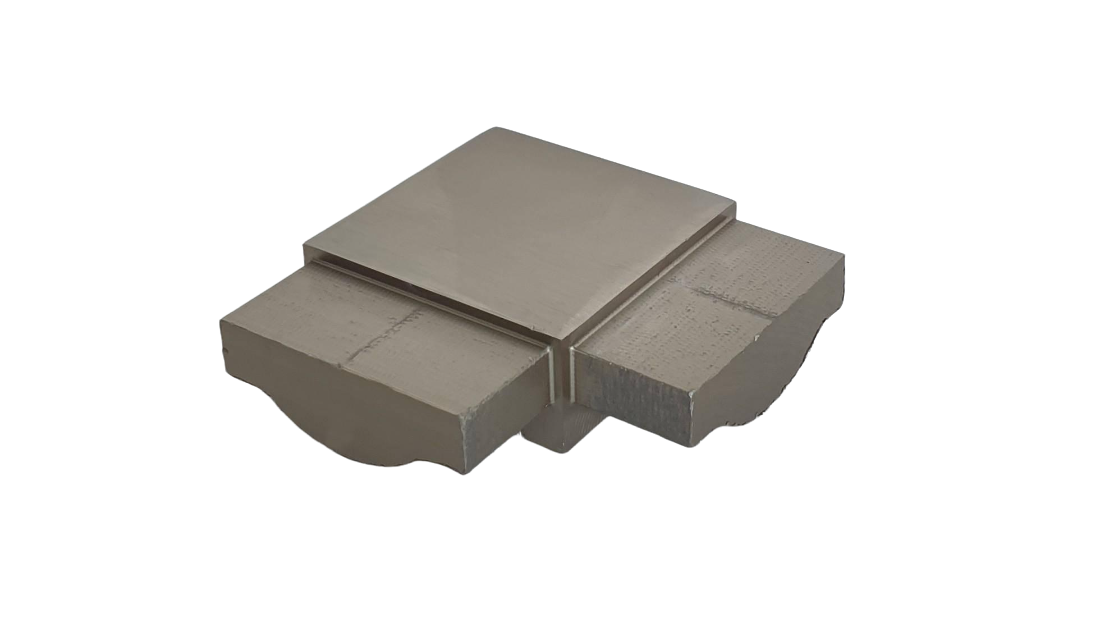 Кут система квадрат для алюмінієвих поручнів 60х25 мм Шампань