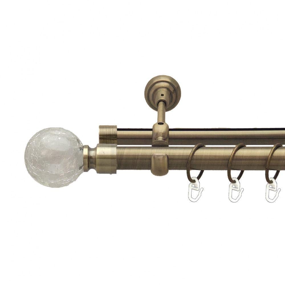 Карниз для штор Orvit Сепия двухрядный гладкий 160 см Антик (7524124)