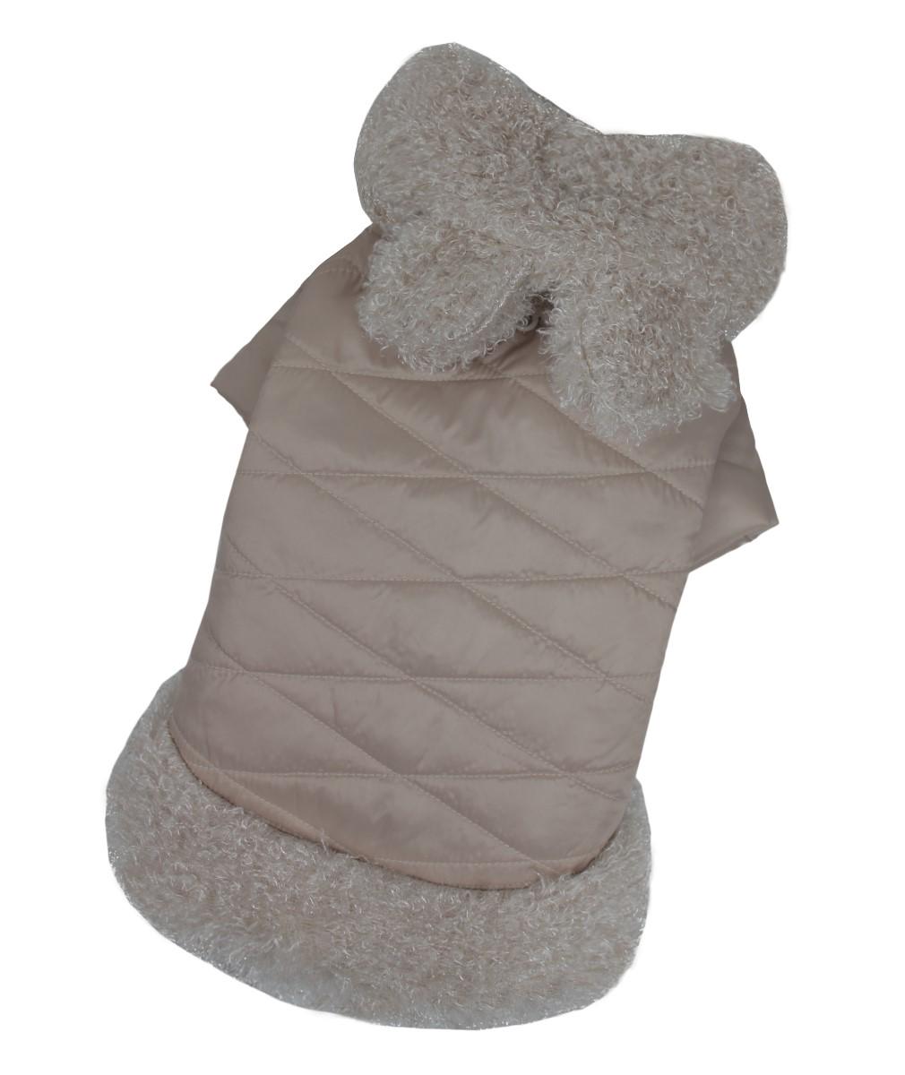 Куртка для собак девочек с мехом K-67 р. 8 Светло-бежевый (70579751)