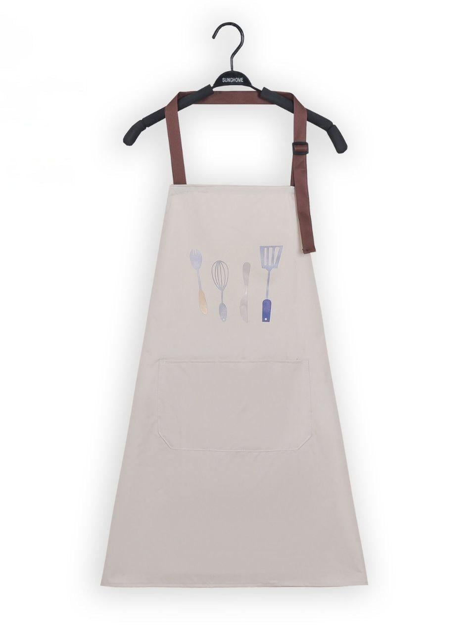 Фартук для кухни из пятноотталкивающей ткани Вилки Бежевый (2163)