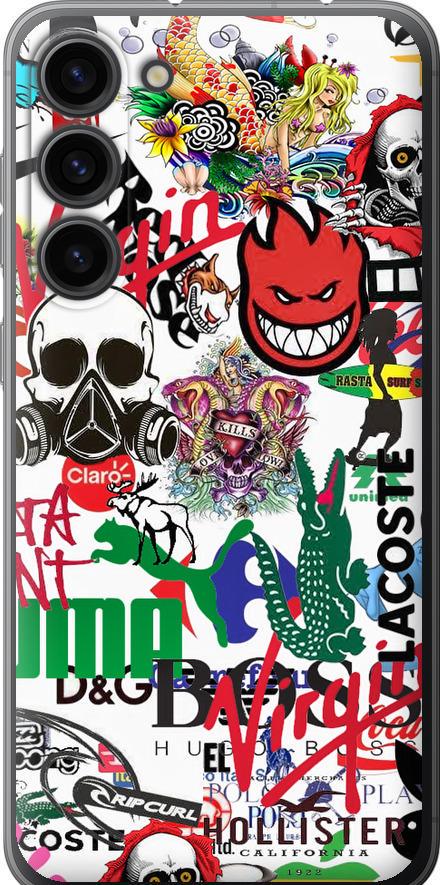 Чехол на Samsung Galaxy S23 Plus Many different logos (4022u-2905-42517)