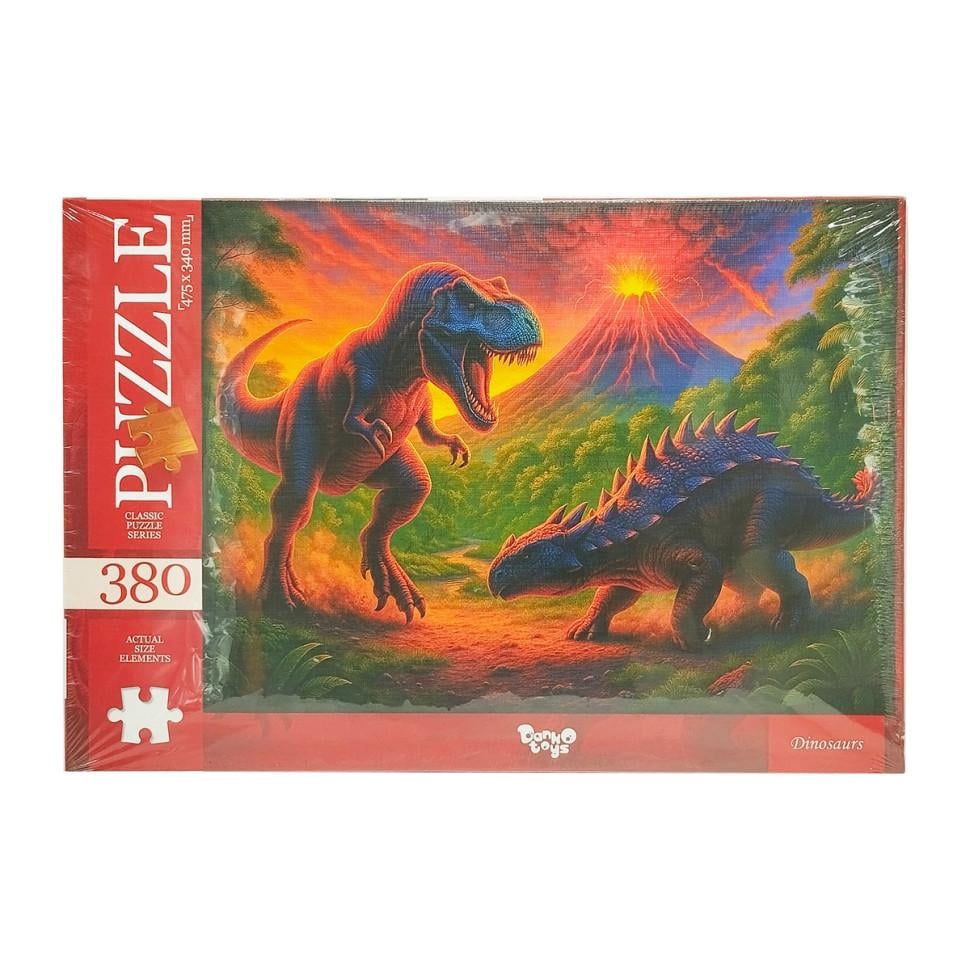 Пазлы классические Danko Toys Dinosaurs 380 эл. Красный (IP-177-P-1233)