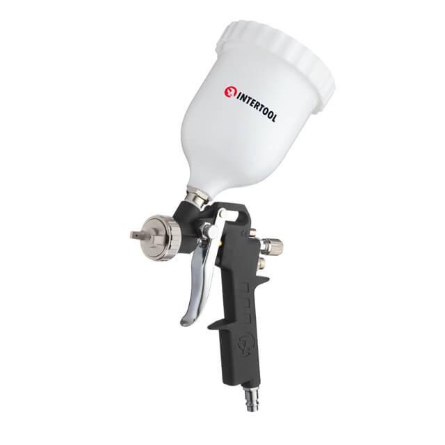 Краскопульт пневматический Intertool PT-0210 HP форсунка 1,5 мм верхний пластиковый бачок 600 мл 3 регулировки 5 bar (1650255890) - фото 2 Краскопульт пневматический Intertool PT-0210 HP форсунка 1,5 мм верхний пластиковый бачок 600 мл 3 регулировки 5 bar (1650255890) - фото 2