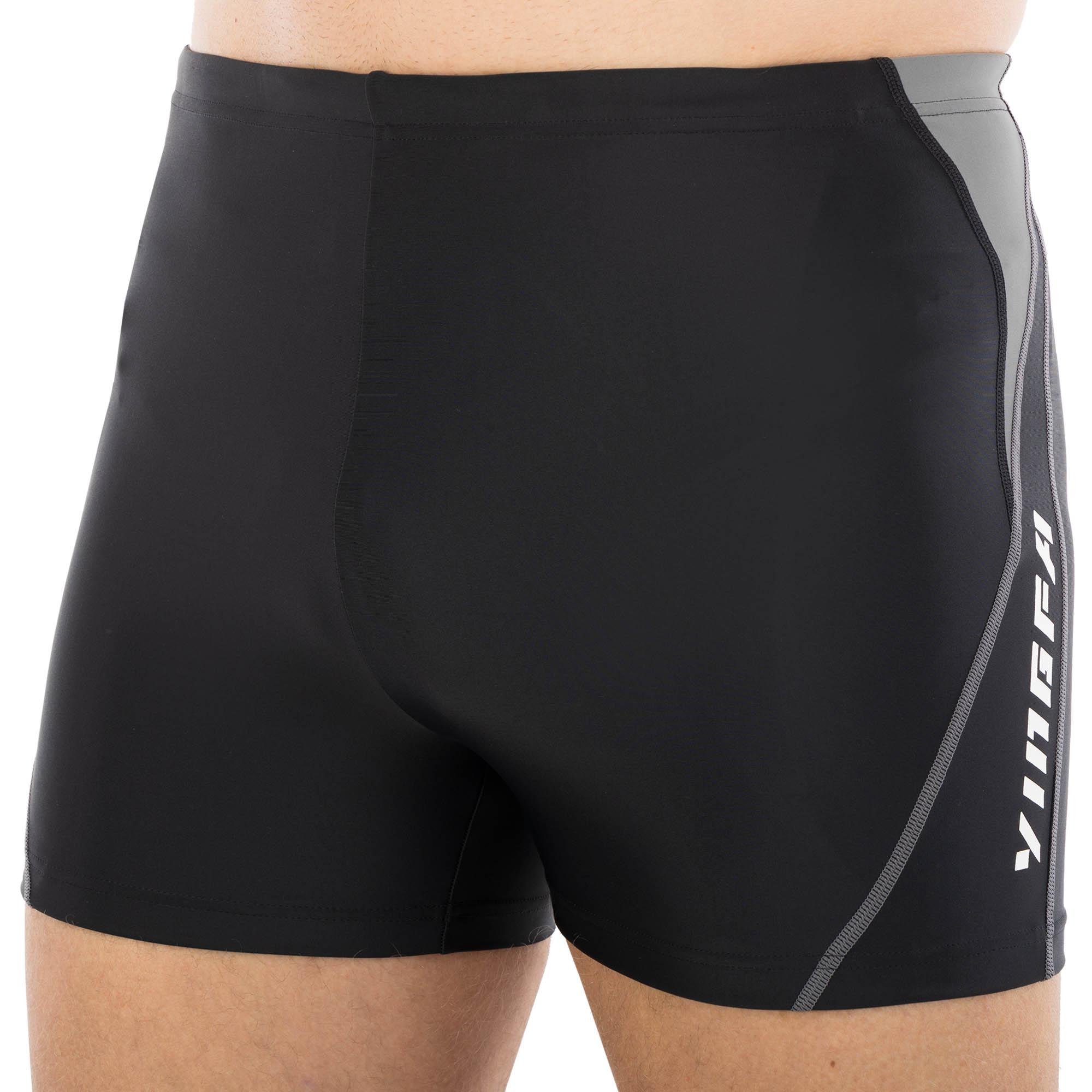 Плавки боксеры мужские для плавания YINGFA 24T852 L Черный/Серый (24T852_Черный-серый_L_(160-16)