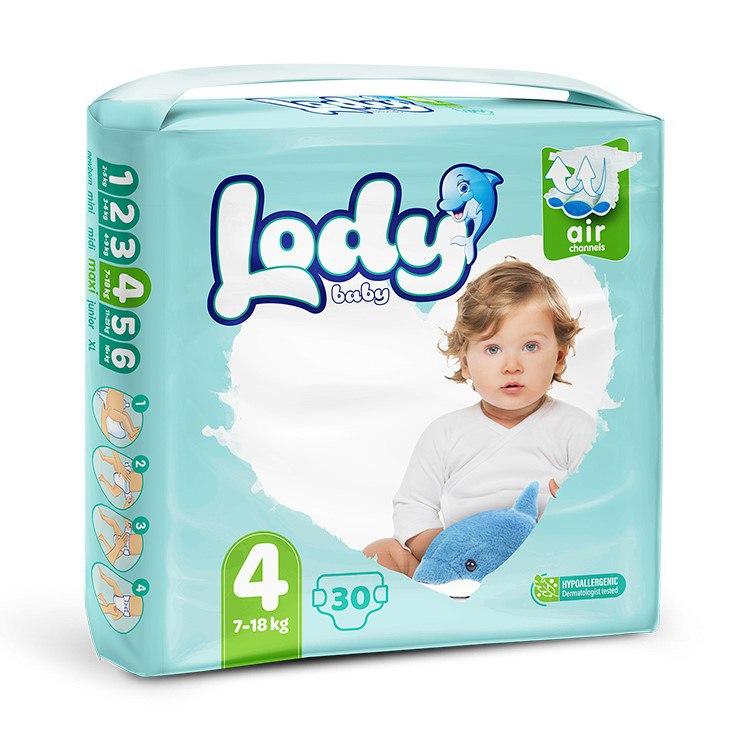 Подгузники детские дышащие LODY AIR MAXI р. 4 7-18 кг 30 шт. (000006633)