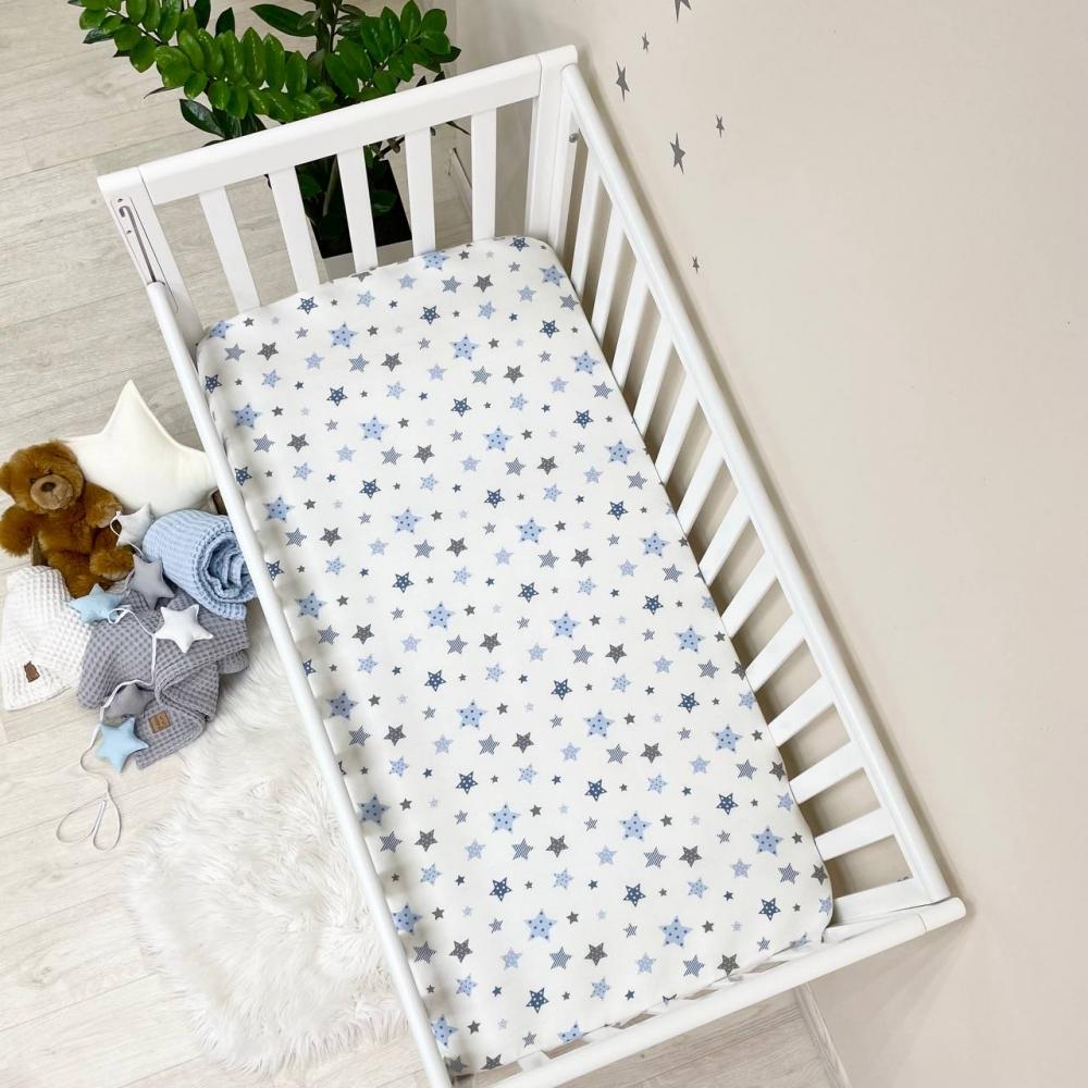 Простирадло дитяче Зірки на резинці фланель 120х60 см (1724)
