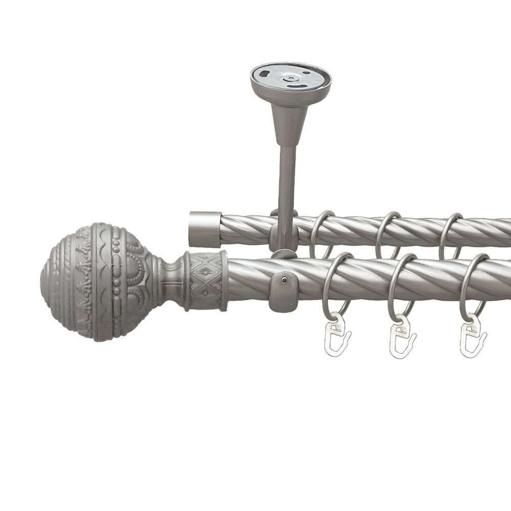 Карниз для штор Orvit Арабеска двухрядный скрученный 160 см Сатин (00-00024170)