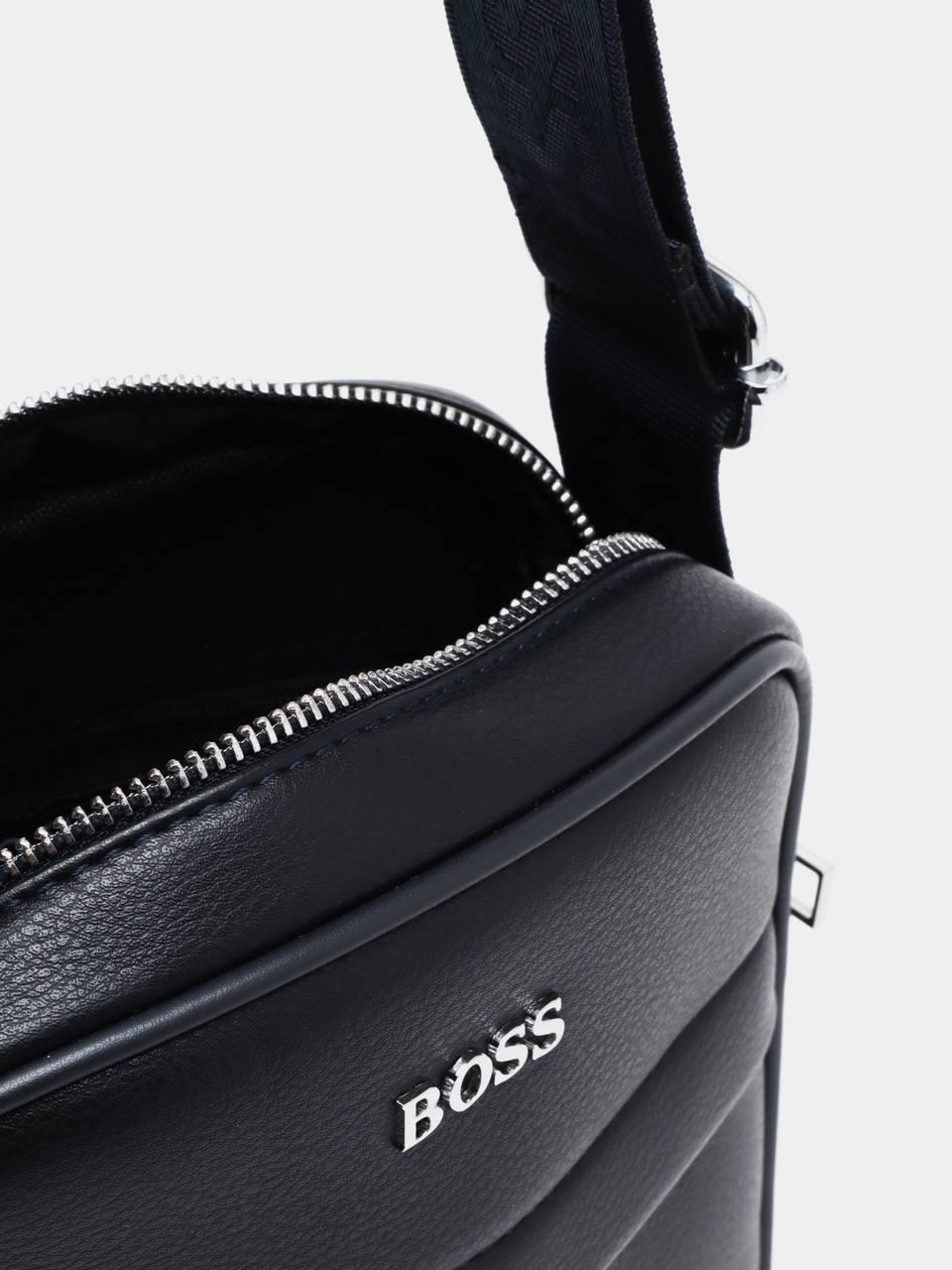 Сумка мужская брендовая BOSS экокожа Черный (0122-2 PTR) - фото 5 Сумка мужская брендовая BOSS экокожа Черный (0122-2 PTR) - фото 5