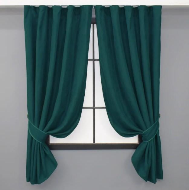 Комплект штор Petek микровелюр 1,4х1,7 м 2 шт. Изумрудный (1494ш 35-0222)