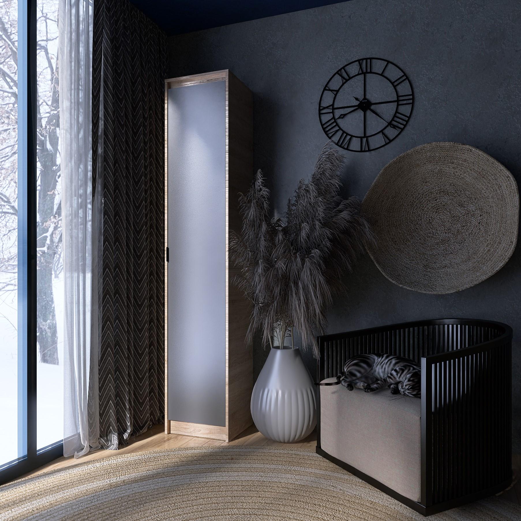 Пенал Everest Сити 400 закрытый 402х380х2046 мм Сонома/Графит (11424) - фото 3