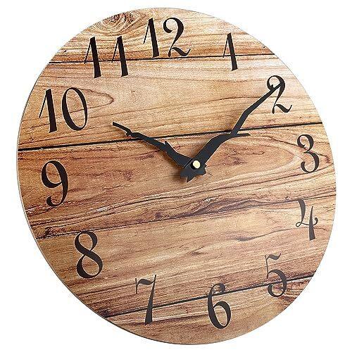 Часы настенные деревянные настенные без рамки с бесшумным кварцем 40 см