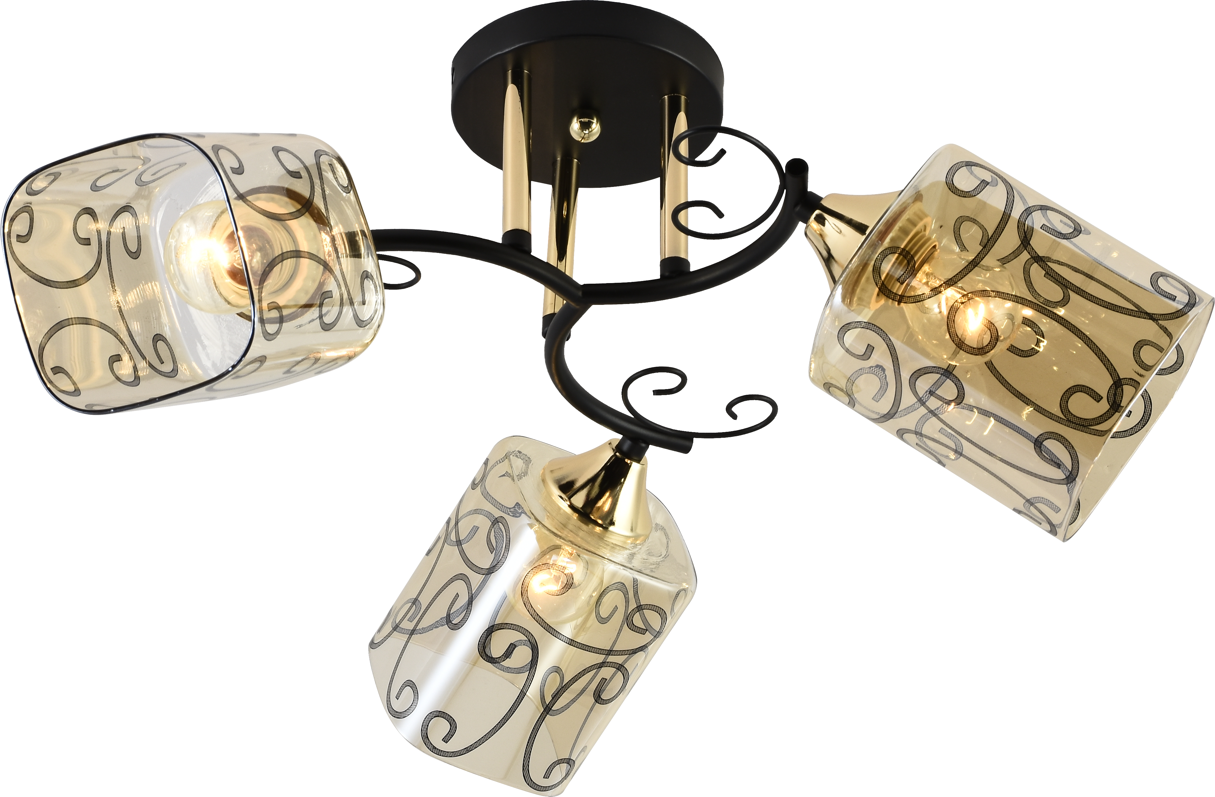 Люстра декоративная Valeso V XA1392B/3 на 3 плафона Black/Gold (000036206)