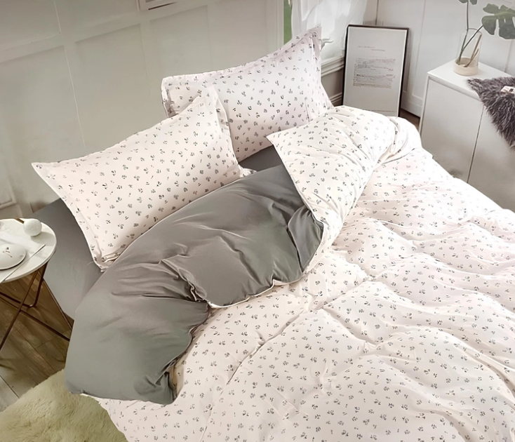 Комплект постельного белья сатин Laura-Grand 24 цветочный принт евро Зеленый (2917568516)