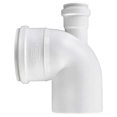 Колено Aquer d 110/90/50 мм с отводом 50 мм Белый (54368)