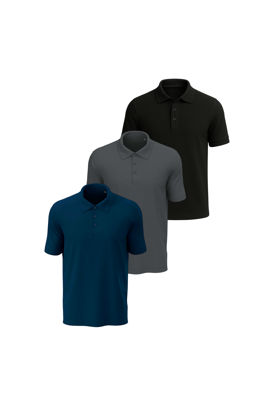 Набор мужских поло Stedman Lux Polo 3 шт. XXL Темно-синий/Графит/Черный (ST9060-NAV-SLG-BLO)