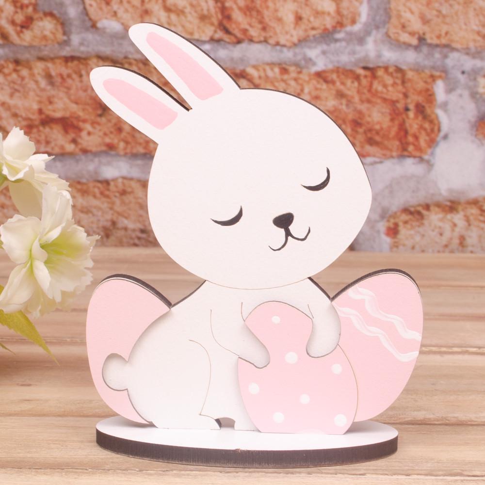 Статуетка Зайка с пасхальными яичками Розовый (5094)