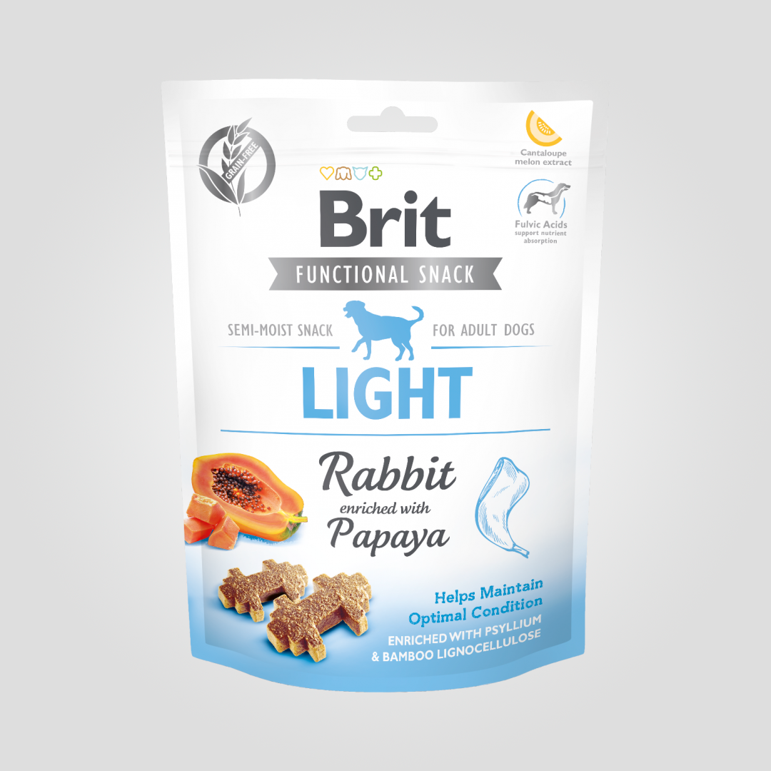 Ласощі для собак функціональні Brit Care Light з кроликом та папаєю 150 г (20504620)