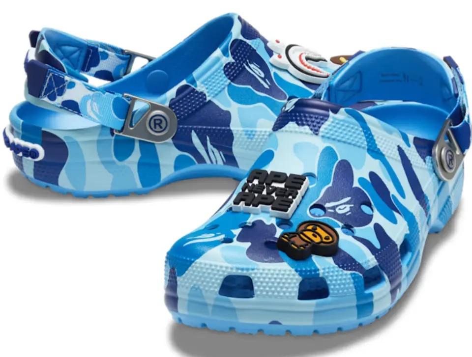 Крокси жіночі Crocs x A Bathing Ape Camo р. 36-37 Синій (25772)