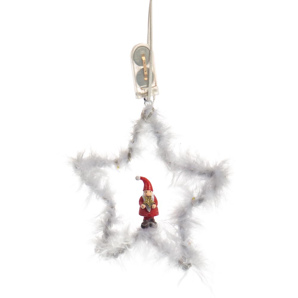 Подвеска новогодняя мягкая на елку Elisey Пушистая звезда Белый (NH-106-K-214)