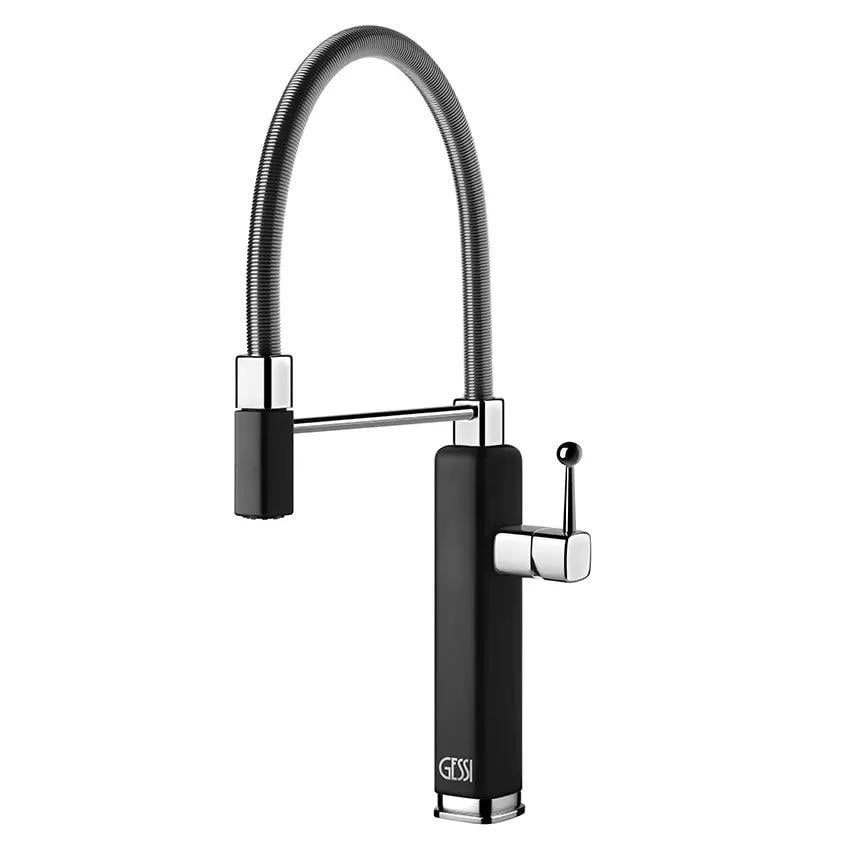 Змішувач для кухні Gessi Happy 60061299 з гнучким виливом Чорний (195917)
