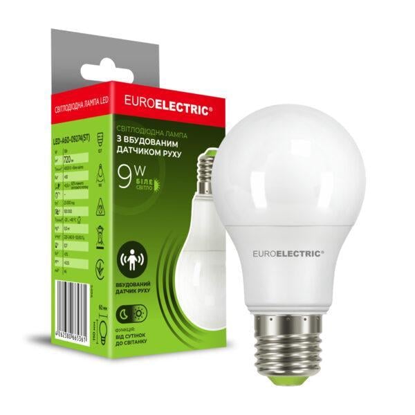 Лампа LED с датчиком движения Euroelectric A60-9W-E27-4000K (24421864) Лампа LED с датчиком движения Euroelectric A60-9W-E27-4000K (24421864)