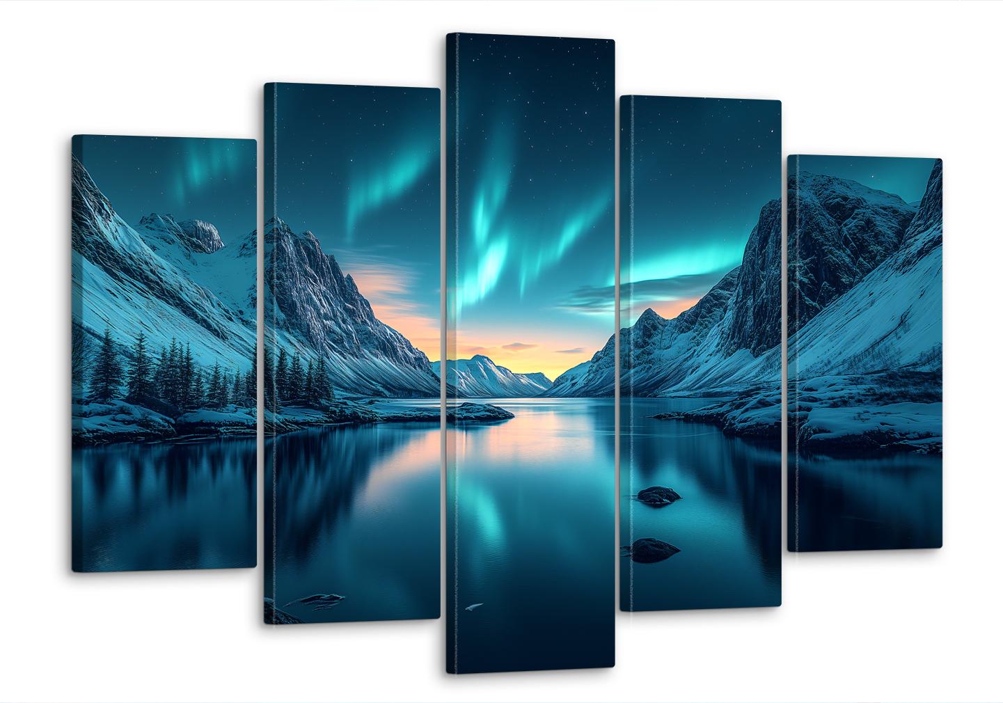 Картина модульная MAKO северное сияние в горах 80x125 см (MK50526) Картина модульная MAKO северное сияние в горах 80x125 см (MK50526)