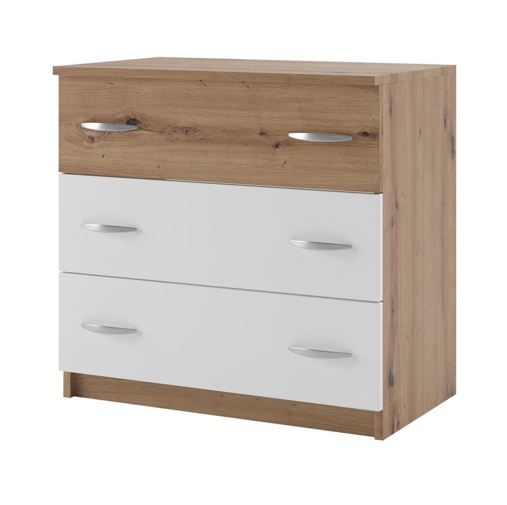 Спальный гарнитур Ким каркас с ламелями из ДСП Дуб артизан/Белый (51654) - фото 5