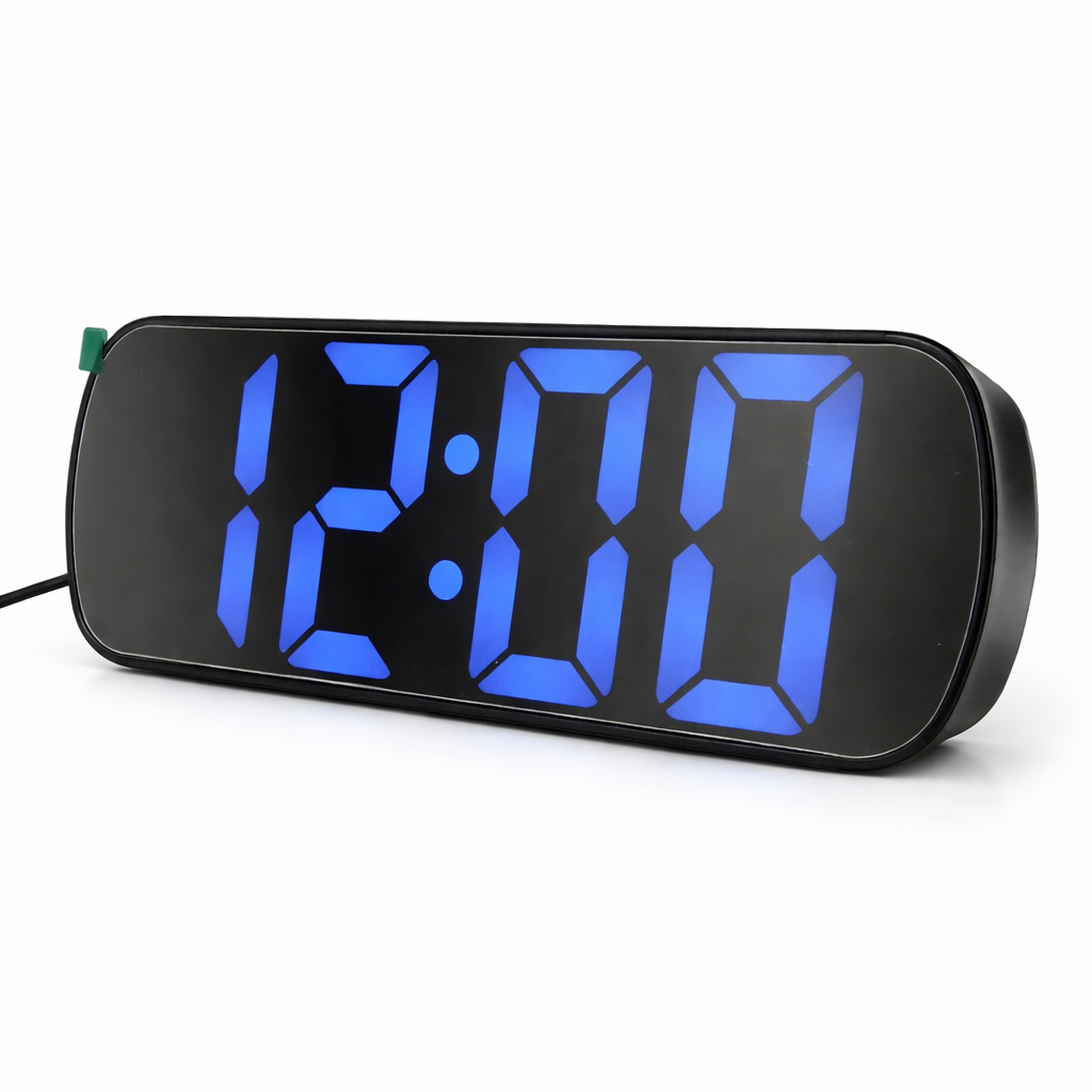 Часы настольные электронные будильники VST-895Y-5 USB с зеркальным LED-дисплеем Синий/Черный (33160161)