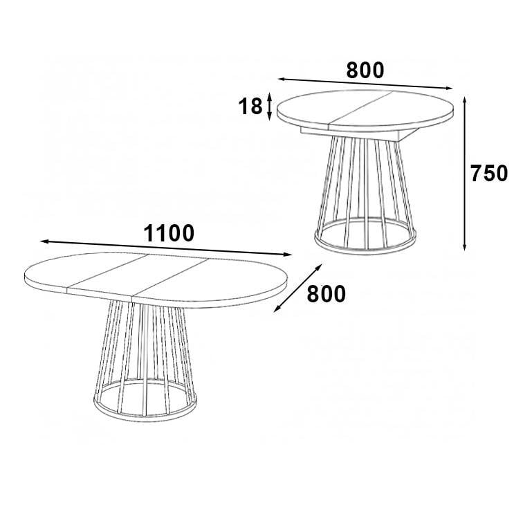Стол кухонный раскладной RoMax Elegant Slide 80x80/110x80 см Loft Антрацит/Белый - фото 4 Стол кухонный раскладной RoMax Elegant Slide 80x80/110x80 см Loft Антрацит/Белый - фото 4