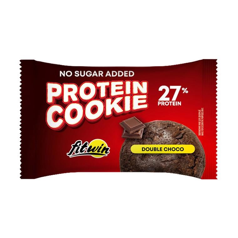 Протеїнове печиво 11 г білка без добавленного сахара FitWin Protein Cookie 27% 40 г Подвійний шоколад