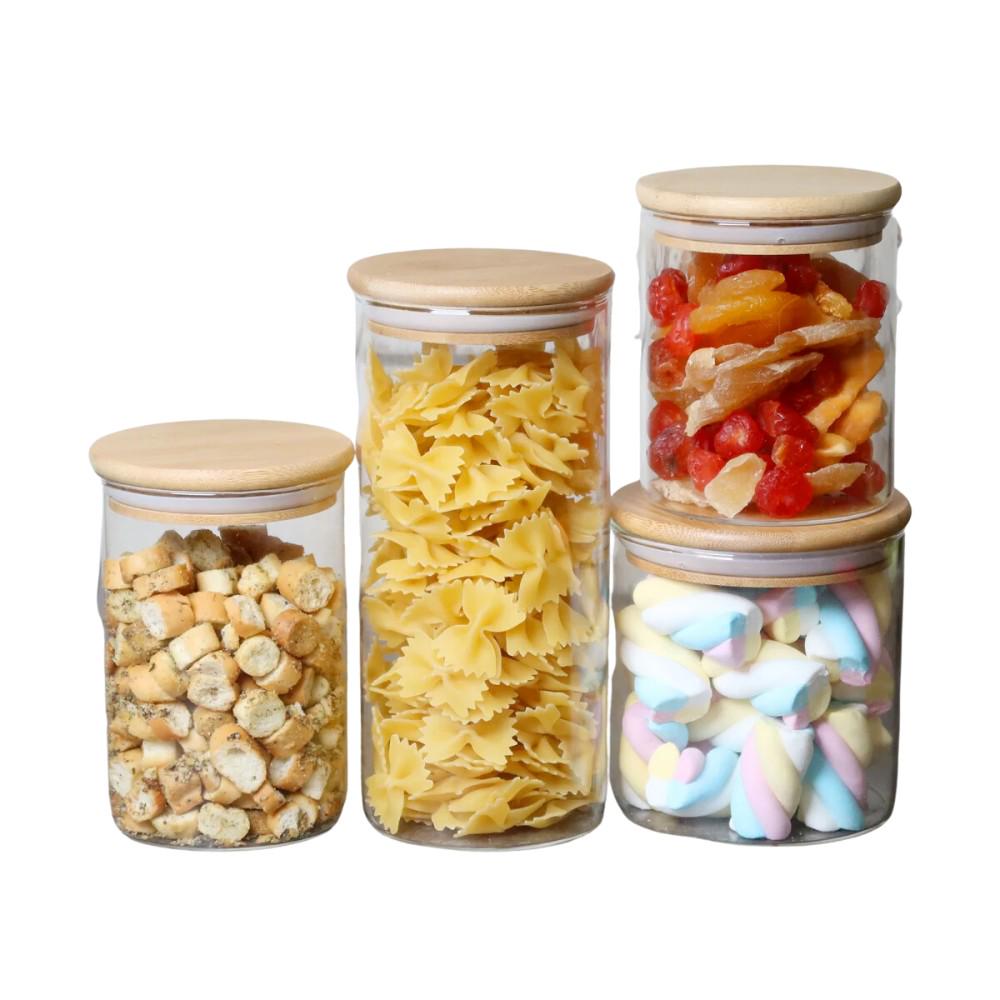 Набір для зберігання сипучих продуктів скляний 4 шт. (sku1973)