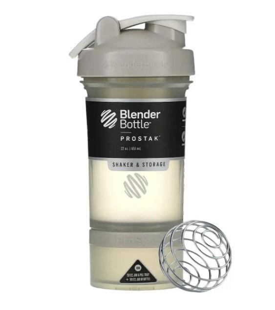 Шейкер спортивный Blender Bottle ProStak 22 oz/650 мл с 2-мя контейнерами Grey (PS 22oz Grey)