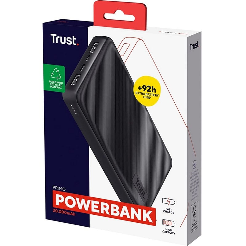 Повербанк Trust Primo 20000 Eco Black (24676)