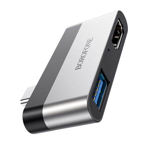 Адаптер Borofone DH2 USB Type-C/HDMI/USB 3.0 з підтримкою 4K та швидкої передачі даних (21992-01_346)