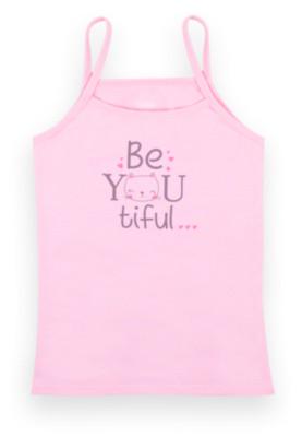 Майка детская для девочки Gabbi MKD-21-2 Бьютифул на бретельках 122 см Розовый (12772)