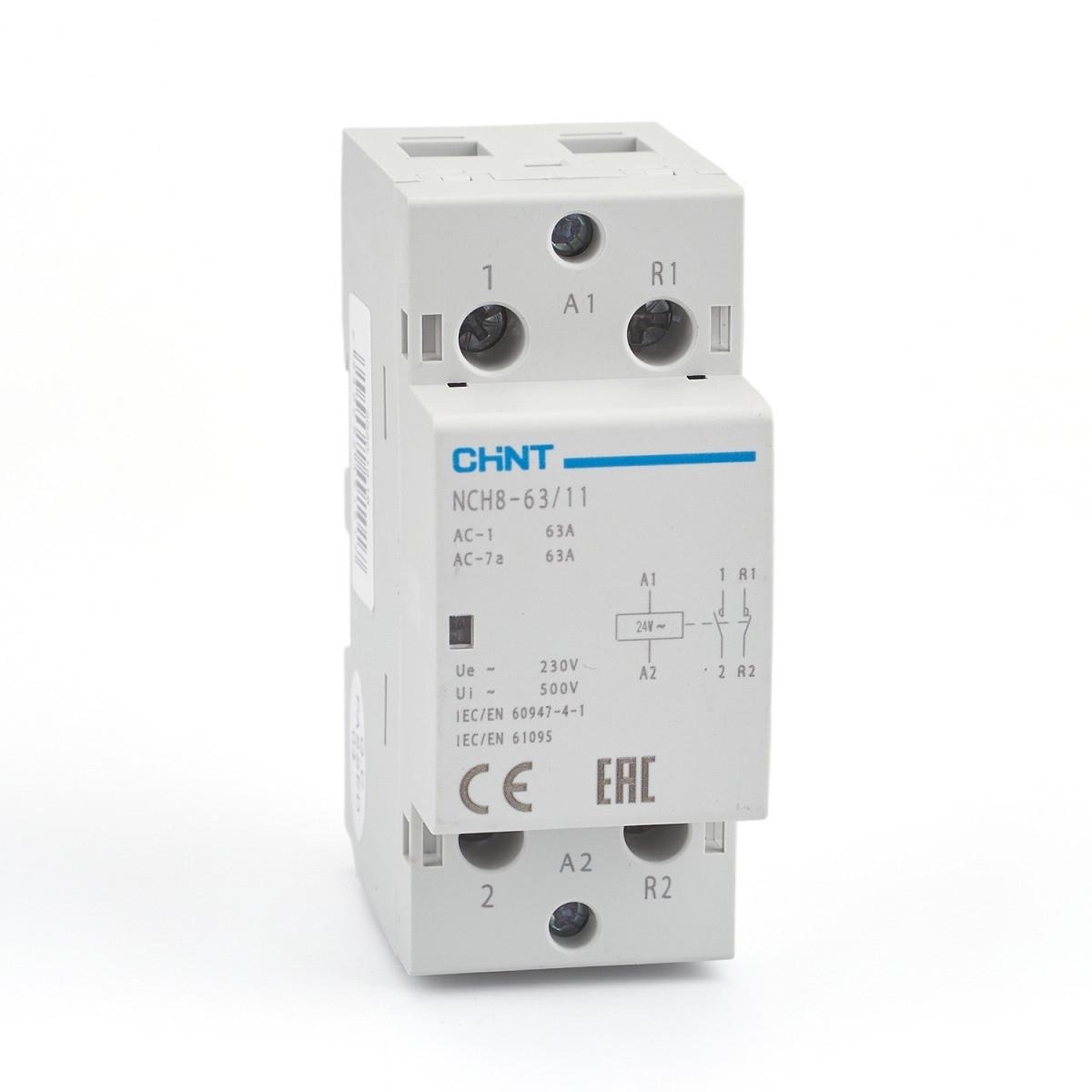 Контактор модульний CHINT NCH8-63/11 2P 63A 1NO+1NC 24V (256096)