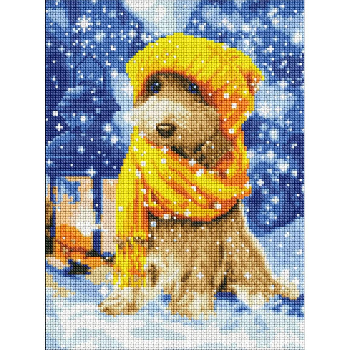 Алмазная мозаика без подрамника Идейка Пушистый друг с голограммными стразами 30х40 см (AMC7770)